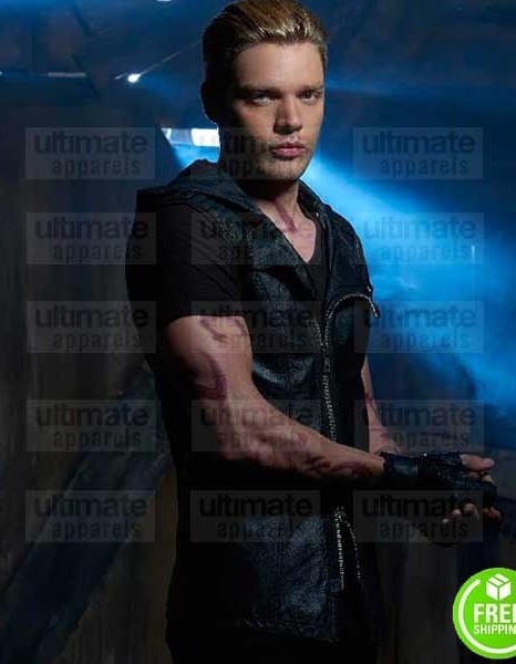 SHADOWHUNTERS DOMINIC SHERWOOD (JACE HERONDALE) BLACK LEATHER VEST