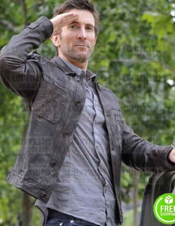 SHARLTO COPLEY BROWN LEATHER JACKET