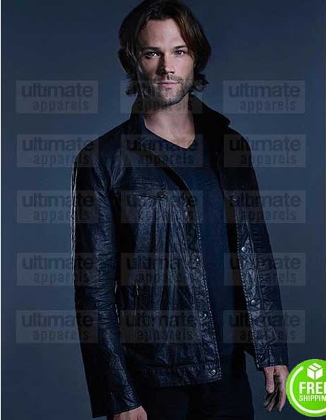 SUPERNATURAL JARED PADALECKI (SAM WINCHESTER) BLACK LEATHER JACKET