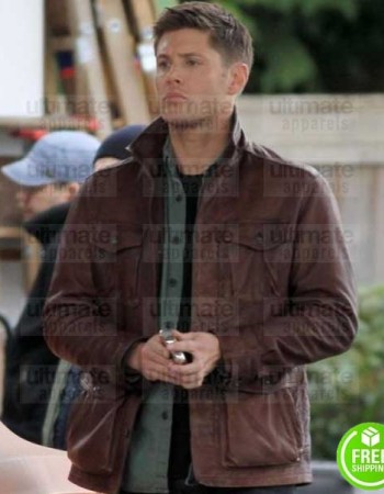 SUPERNATURAL JENSEN ACKLES (DEAN WINCHESTER) BROWN LEATHER JACKET