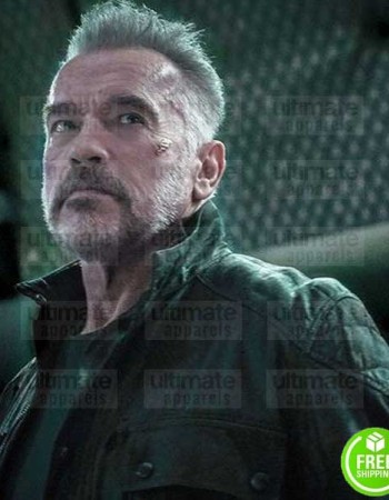 TERMINATOR DARK FATE ARNOLD SCHWARZENEGGER BLACK LEATHER JACKET
