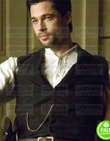THE ASSASSINATION OF JESSE JAMES BARD PITT (JESSE JAMES) BLACK COTTON VEST