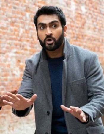 THE LOVEBIRDS KUMAIL NANJIANI GREY COAT