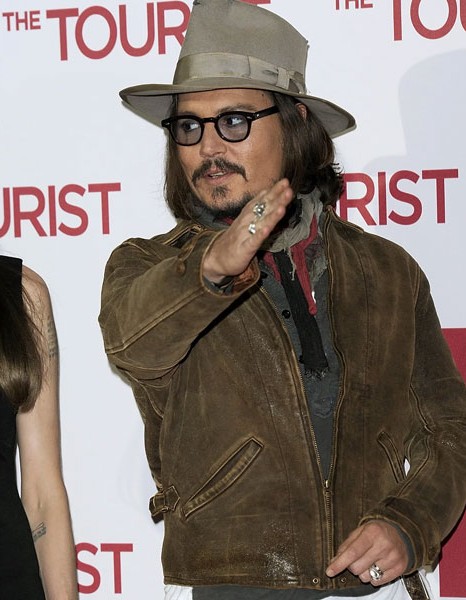 THE TOURIST PREMIERE JOHNNY DEPP BROWN JACKET