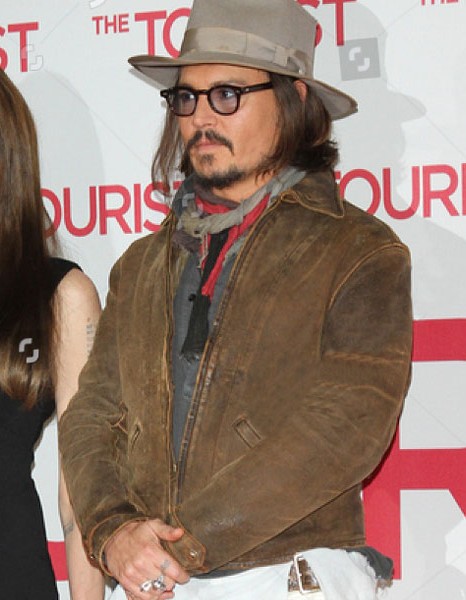 THE TOURIST PREMIERE JOHNNY DEPP BROWN JACKET