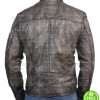 CAFE RACER TRIPLE STITCHED BLACK DISTRESSED LEATHER JACKET