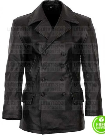 WW2 GERMAN KRIEGSMARINE VINTAGE REPLICA LEATHER U-BOAT DECK JACKET