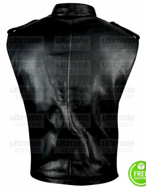 WWE DAVE BAUTISTA BLACK LEATHER VEST