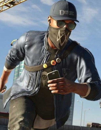 WATCH DOGS 2 MARCUS HOLLOWAY BOMBER LEATHER JACKET