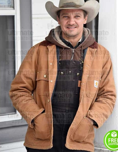 WIND RIVER JEREMY RENNER (CORY LAMBERT) BROWN COTTON JACKET