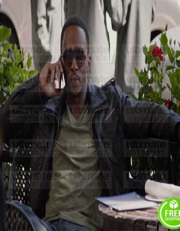 CAPTAIN AMERICA WINTER SOLDIER ANTHONY MACKIE (FALCON) BLACK BOMBER JACKET