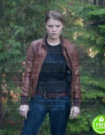 ALCATRAZ SARAH JONES (DETECTIVE REBECCA) BROWN LEATHER JACKET