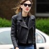 ALEXA CHUNG BLACK BIKER LETAHER JACKET