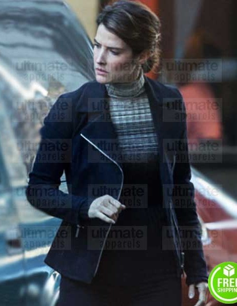 AVENGERS INFINITY WAR COBIE SMULDERS (MARIA HILL) BLACK SUEDE LEATHER JACKET