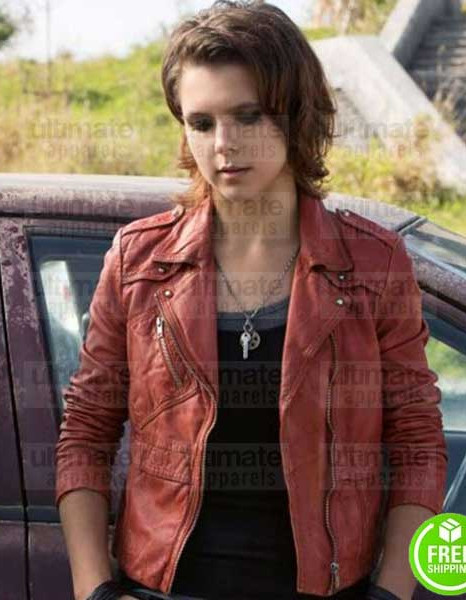 BATES MOTEL PALOMA KWIATKOWSKI (CODY BRENNAN) RED LEATHER JACKET