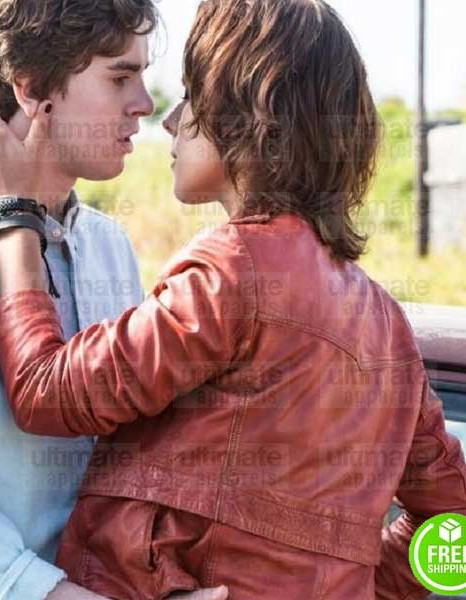 BATES MOTEL PALOMA KWIATKOWSKI (CODY BRENNAN) RED LEATHER JACKET