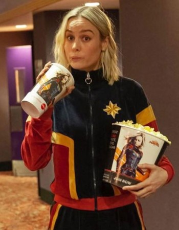 CAPTAIN MARVEL BRIE LARSON COSTUME TRACKSUIT FLEECE JACKET