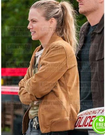 CHICAGO P.D TRACY SPIRIDAKOS (HAILEY UPTON) BROWN BOMBER JACKET