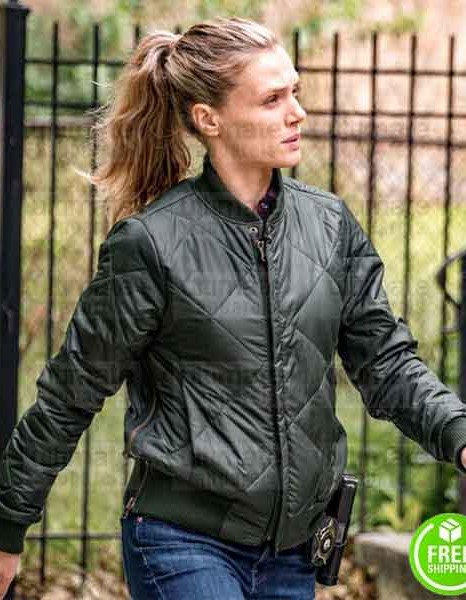 CHICAGO P.D TRACY SPIRIDAKOS (HAILEY UPTON) GREEN BOMBER JACKET