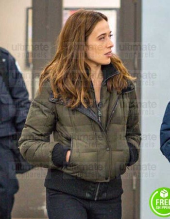 CHICAGO P.D MARINA SQUERCIATI (KIM BURGESS) GREEN COTTON JACKET