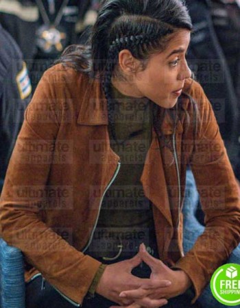 CHICAGO P.D VANESSA ROJAS (LISSETH CHAVEZ) BROWN SUEDE LEATHER JACKET