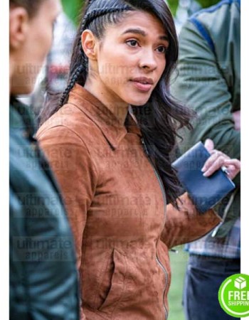 CHICAGO P.D VANESSA ROJAS (LISSETH CHAVEZ) BROWN SUEDE LEATHER JACKET