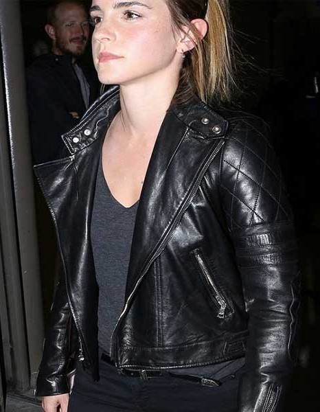 EMMA WATSON BLACK BIKER JACKET