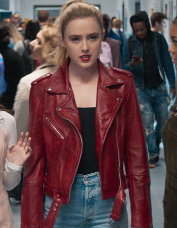 FREAKY KATHRYN NEWTON RED BIKER JACKET