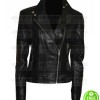 FRINGE ANNA TORV (OLIVIA DUNHAM) BLACK BIKER JACKET