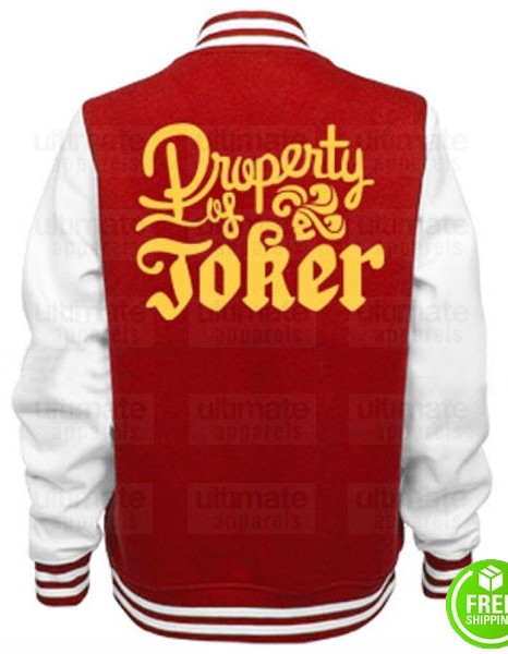 HARLEY QUINN VARSITY LETTERMAN BOMBER JACKET