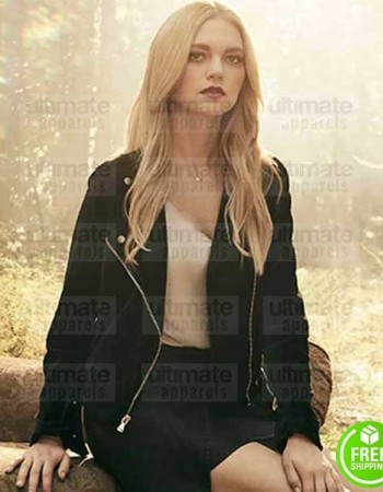 LEGACIES JENNY BOYD (LIZZIE SALTZMAN) BLACK SUEDE LEATHER JACKET