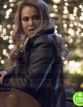 LUCIFER LESLEY-AAN BRANDT (MAZIKEEN) BLACK SHEARLING LEATHER JACKET