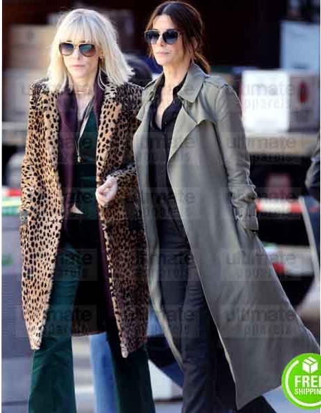 OCEAN'S 8 SANDRA BULLOCK (DEBBIE OCEAN) GREY COTTON TRENCH COAT