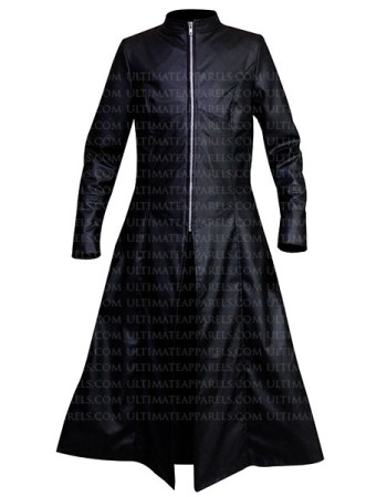 Matrix Reloaded Trinity Carrie-Anne Moss Trench Leather Coat
