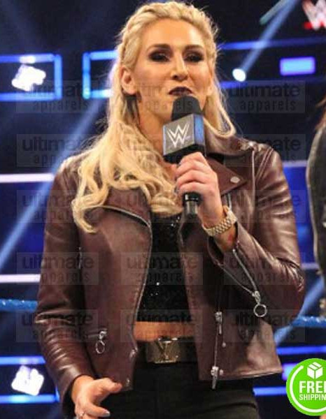 WWE CHARLOTTE FLAIR BROWN LEATHER JACKET