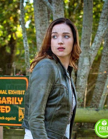ZOO KRISTEN CONNOLLY (JAMIE CAMPBELL) GREEN LEATHER JACKET