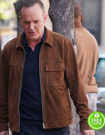 AGENTS OF SHIELD CLARK GREGG (PHIL COULSON) BROWN SUEDE LEATHER JACKET