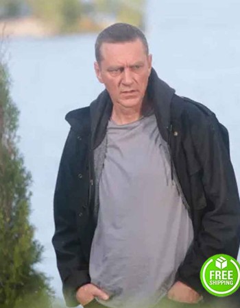 BORDERTOWN SEASON 2 VILLE VIRTANEN (KARI SORJONEN) BLACK  COTTON JACKET