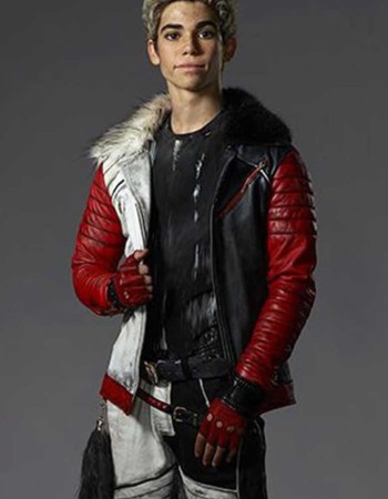 Carlos Descendants Cameron Boyce Shearling Leather Jacket