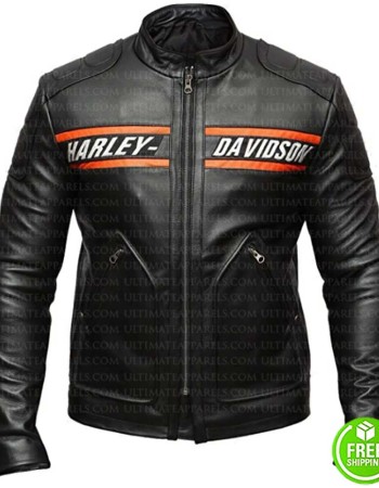 Bill Goldberg Biker Black Leather Jacket