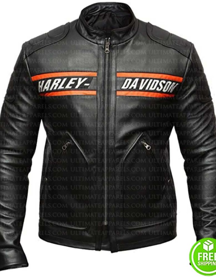 Bill Goldberg Biker Black Leather Jacket
