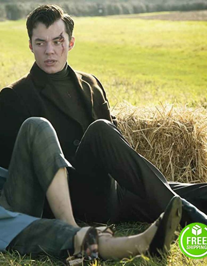 PENNYWORTH JACK BANNON (ALFRED PENNYWORTH) BLACK TRENCH COAT
