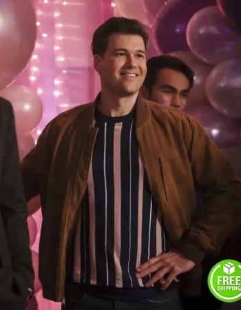 LEGENDS OF TOMORROW SEASON 5 NICK ZANO (NATE  HEYWOOD) BROWN SUEDE JACKET