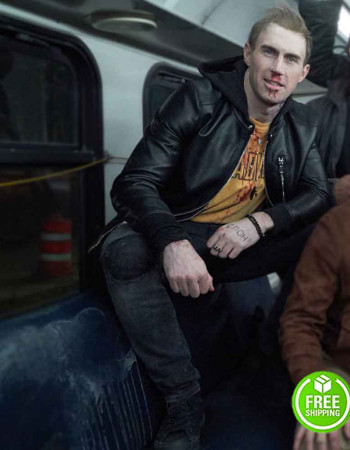 NOBODY ALEKSANDR PAL (TEDDY KUZNETSOV) BLACK LEATHER JACKET