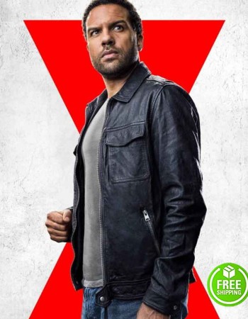BLACK WIDOW O.T FAGBENLE (MASON) BLACK LEATHER JACKET