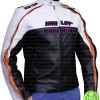 BLACK AND WHITE MOTORCYCLE LEATHER JACKET