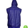 JUSTIN BIEBER STUDDED BLUE VEST WITH HOODIE