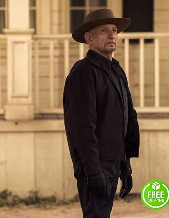 PERPETUAL GRACE, LTD PASTOR BYRON BROWN (BEN KINGSLEY) BLACK COTTON JACKET