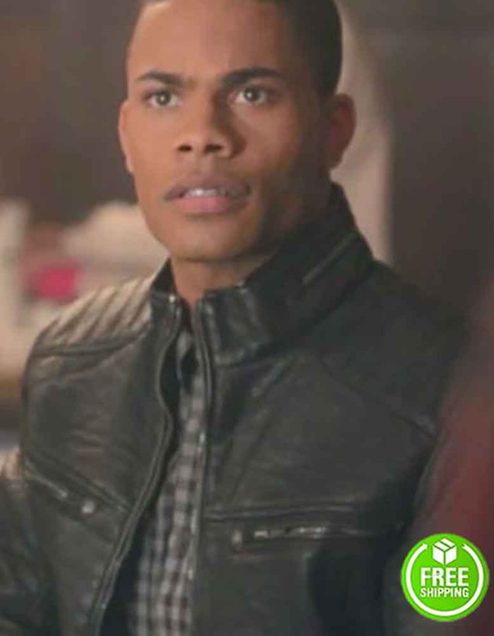 RIVERDALE JORDAN CALLOWAY (CHUCK CLAYTON) BLACK CAFÉ RACER LEATHER JACKET