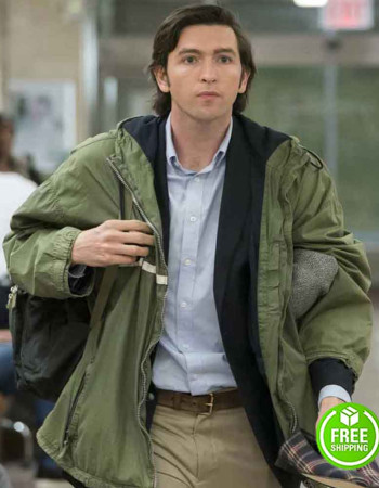 SUCCESSION SEASON 3 NICHOLAS BRAUN (GREG HIRSCH) GREEN COTTON HOODED JACKET 
